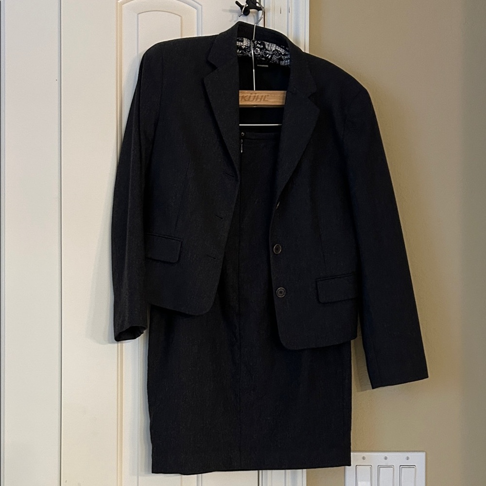 J. Crew Charcoal Blazer and Skirt Set
